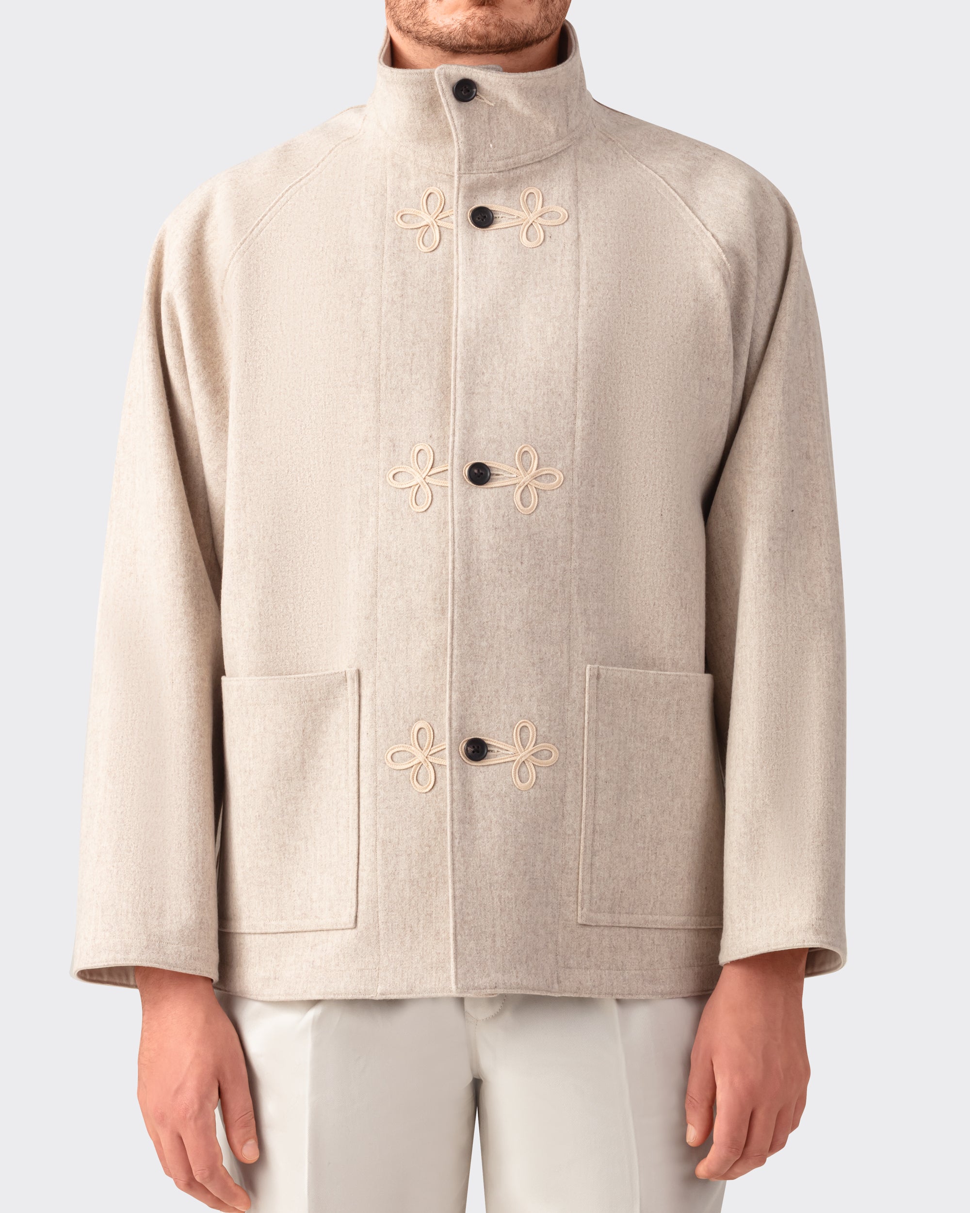 Haversack : Melton Wool Jacket : Beige – Beige Habilleur Haversack : Melton Wool Jacket : Beige – Beige Habilleur