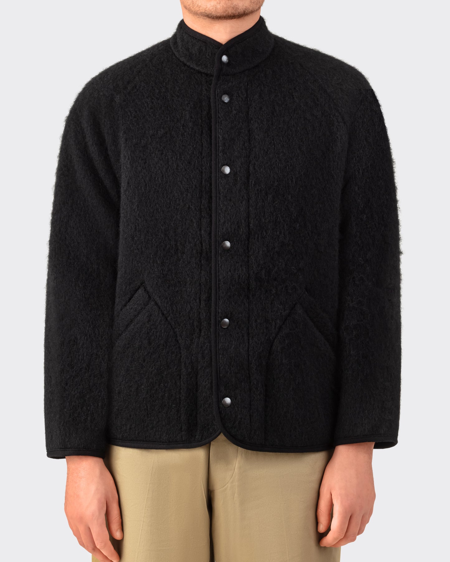 Veste “Contour” en Laine & Mohair : Noir
