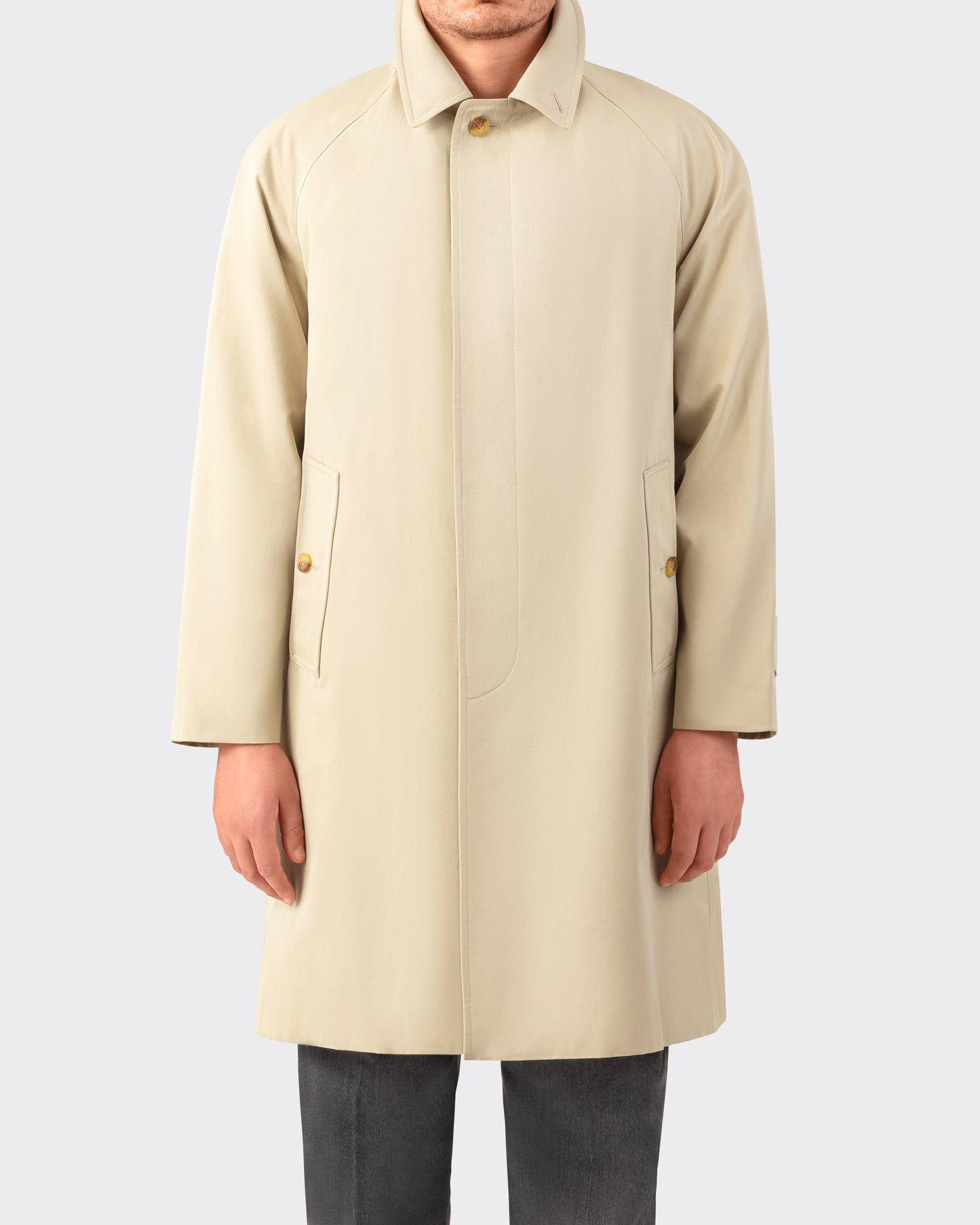 Gabardine Raglan Overcoat : Stone