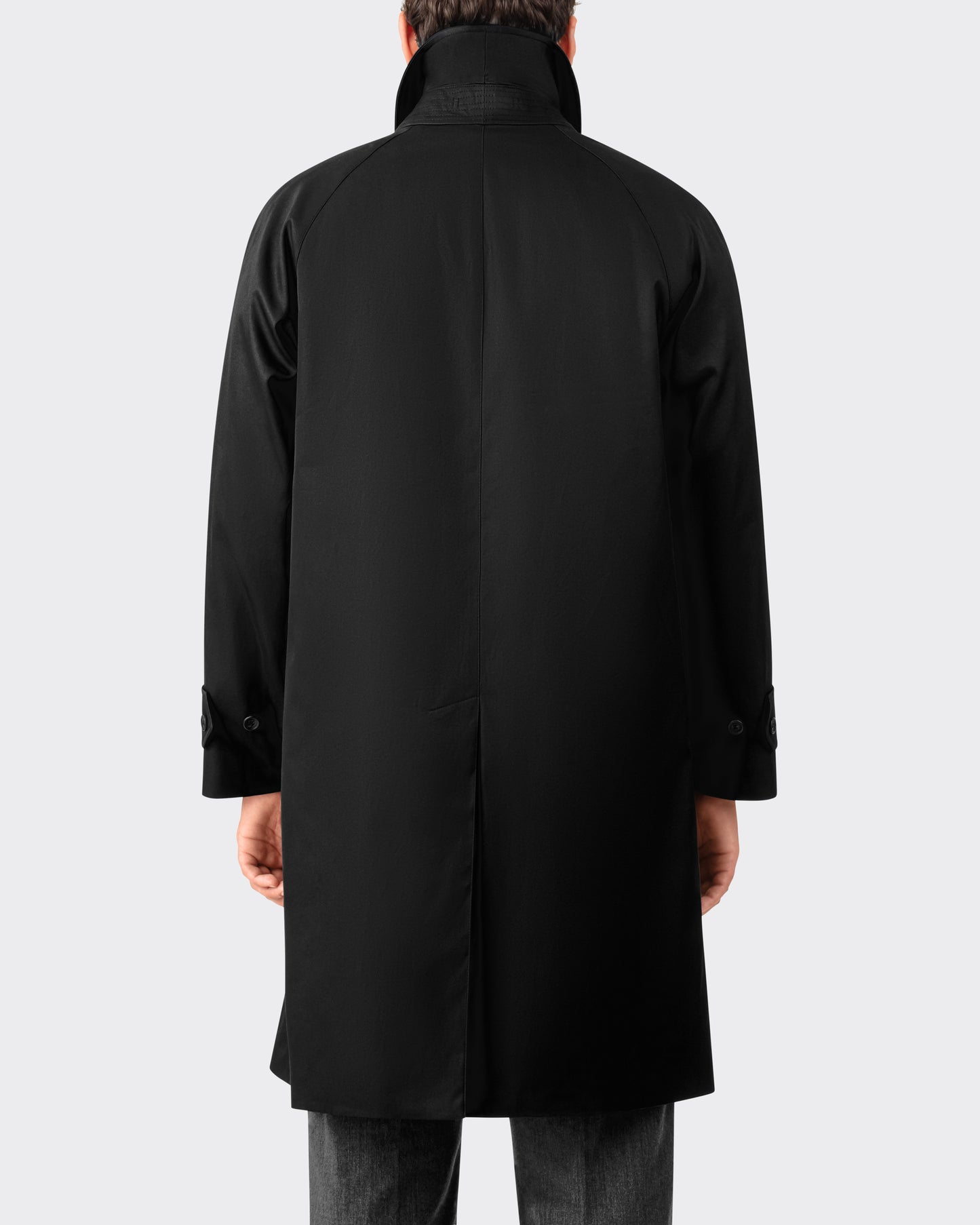 Gabardine Raglan Overcoat : Black