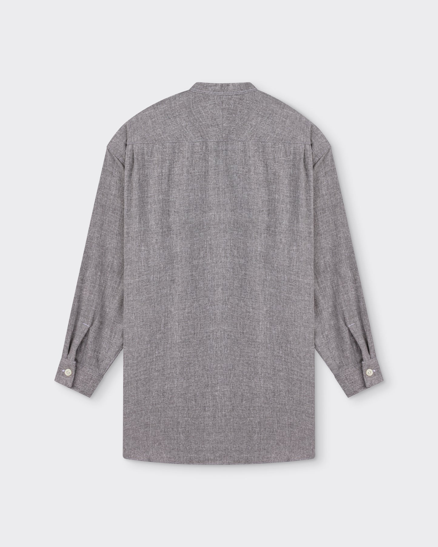 Long Flannel Overshirt: Light Grey