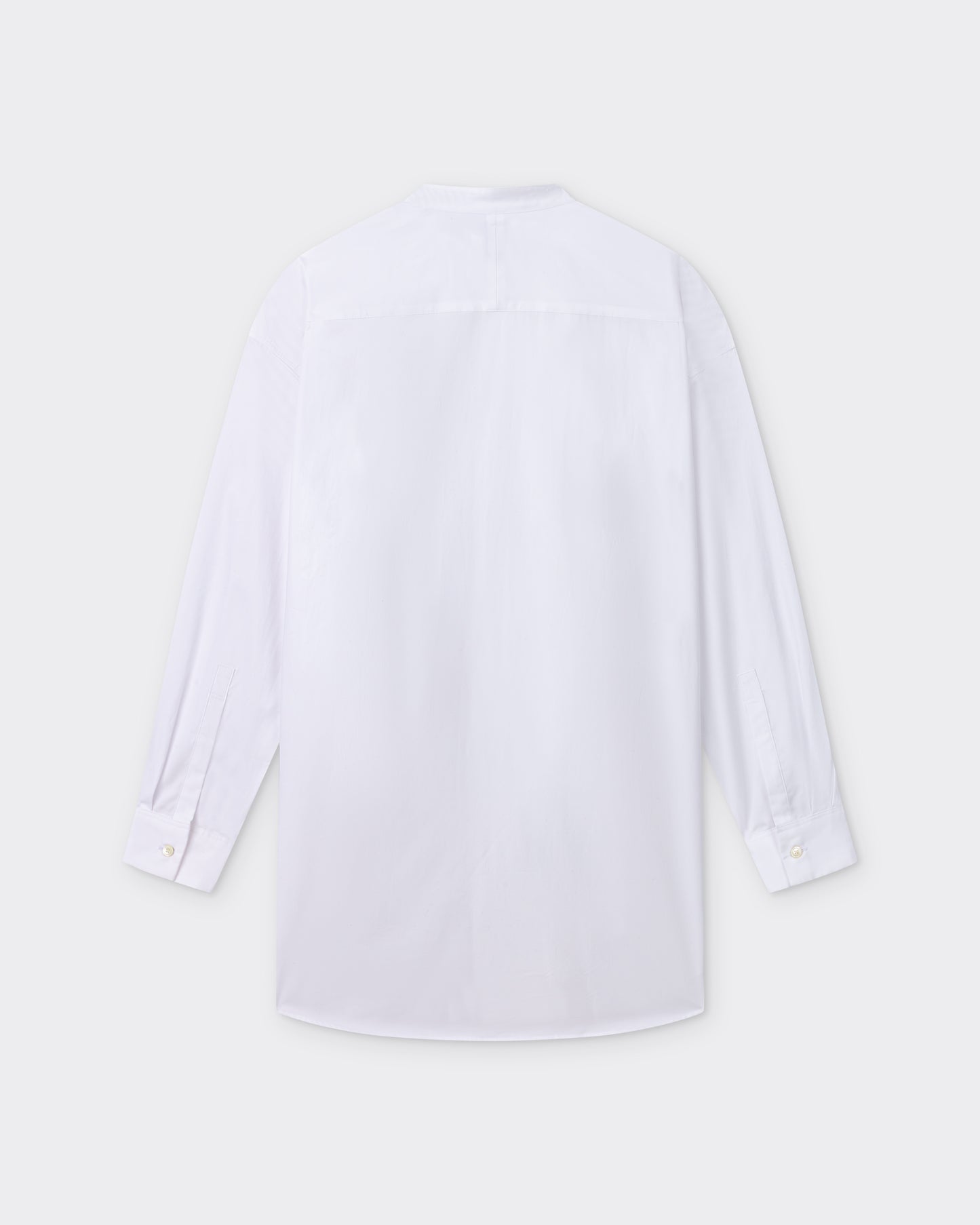 Asymetric Band Collar Shirt : White