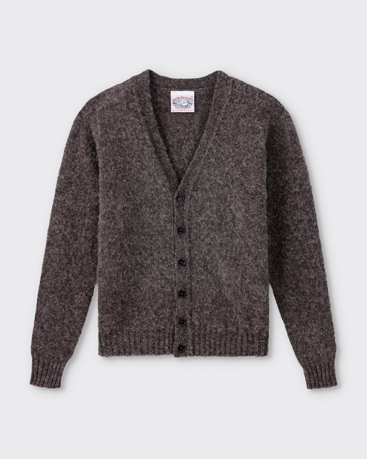 Cardigan Laine Peignée : Gris Foncé Naturel