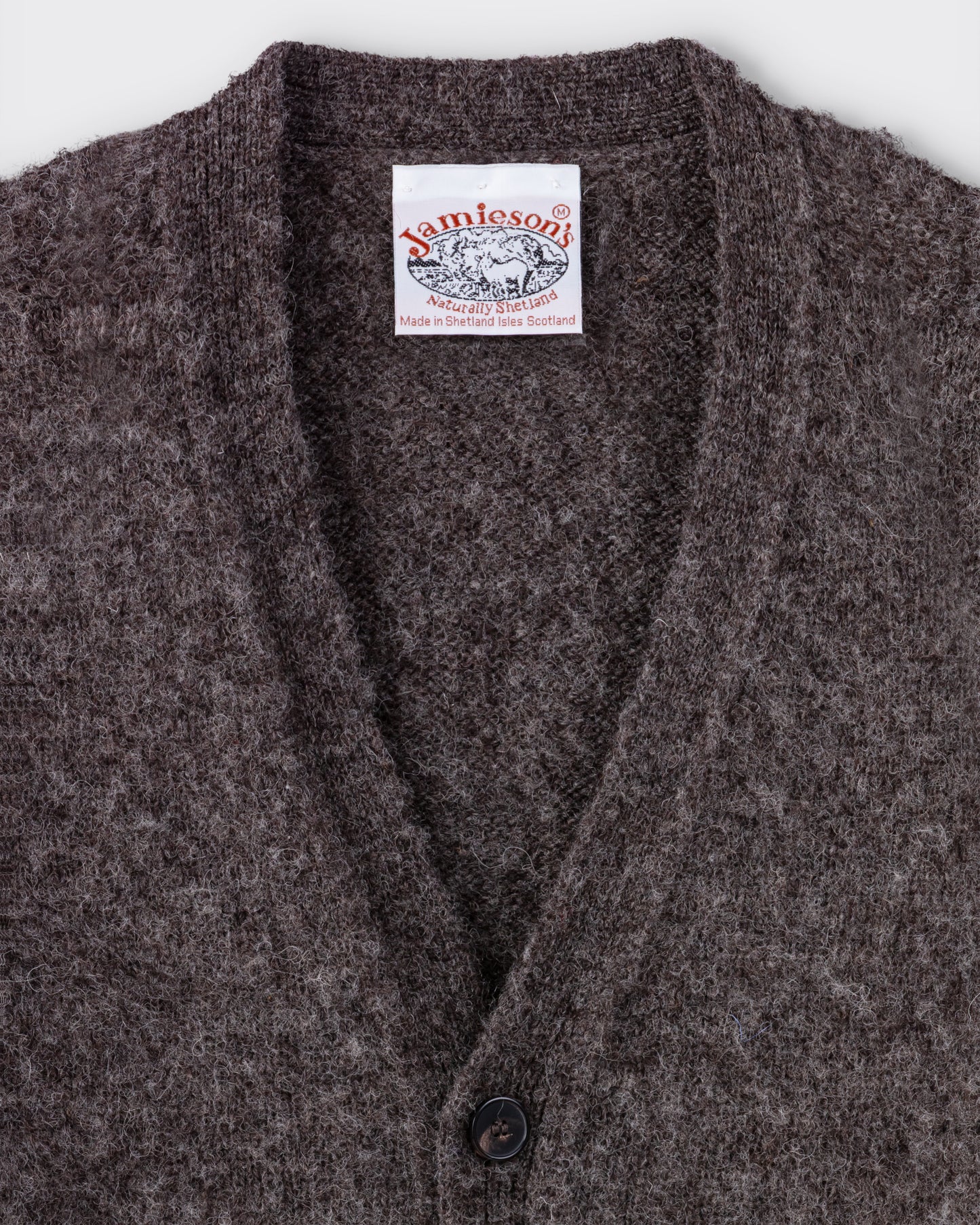 Cardigan Laine Peignée : Gris Foncé Naturel