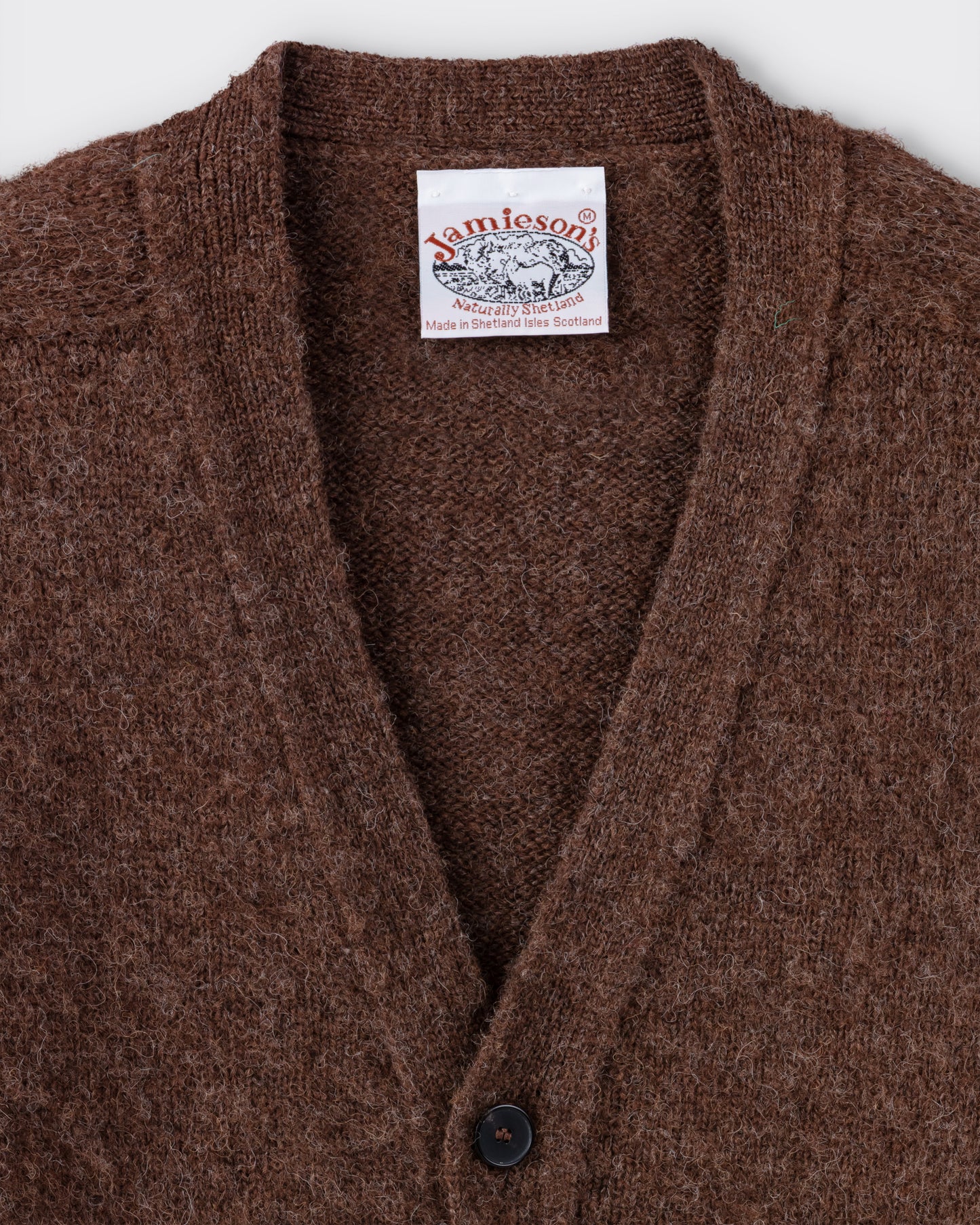 Cardigan Laine Peignée : Marron Naturel