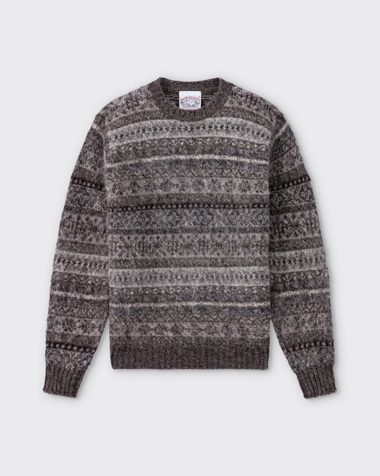 Hiking Brushed Fair Isle Sweater : Stone
