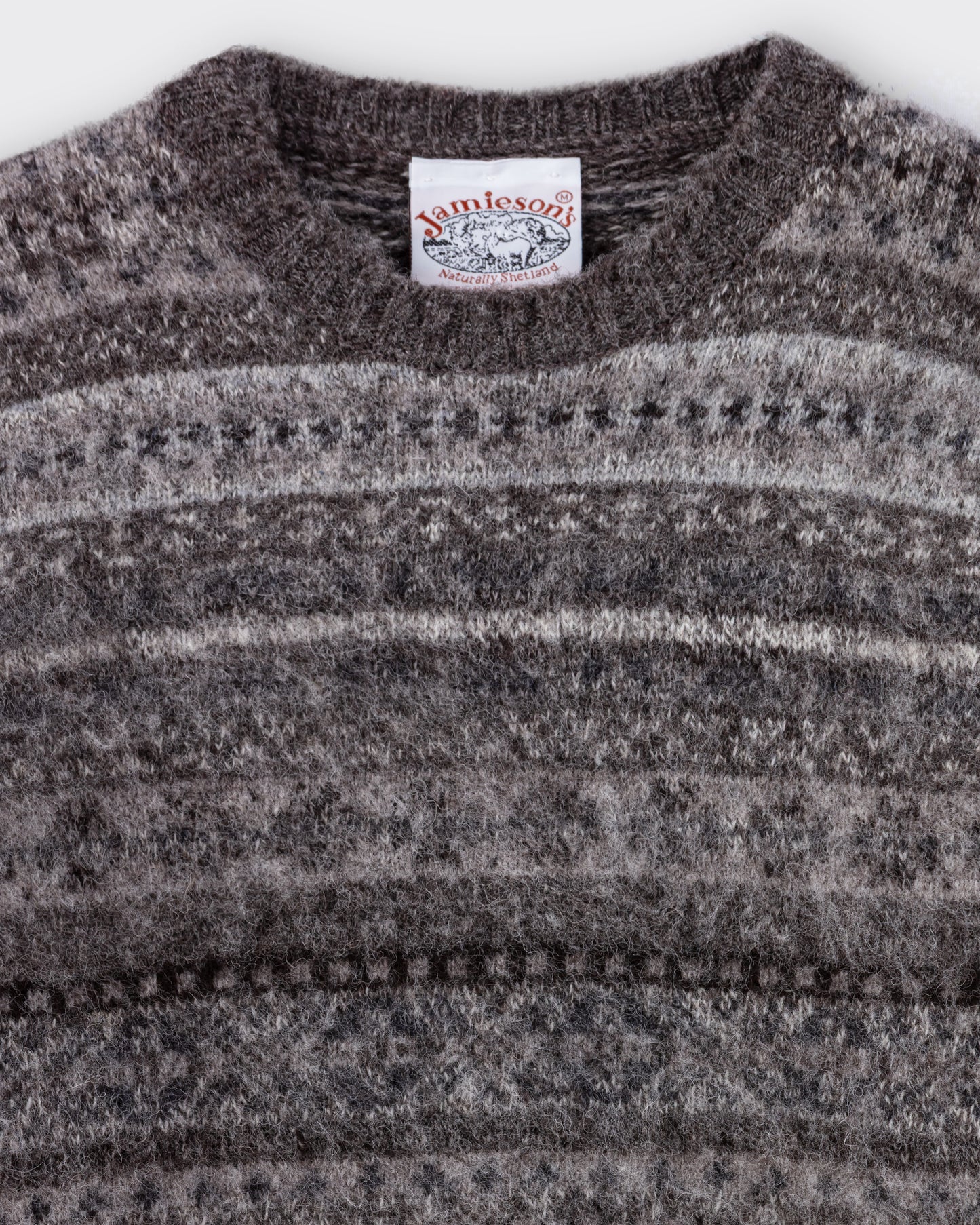 Hiking Brushed Fair Isle Sweater : Stone