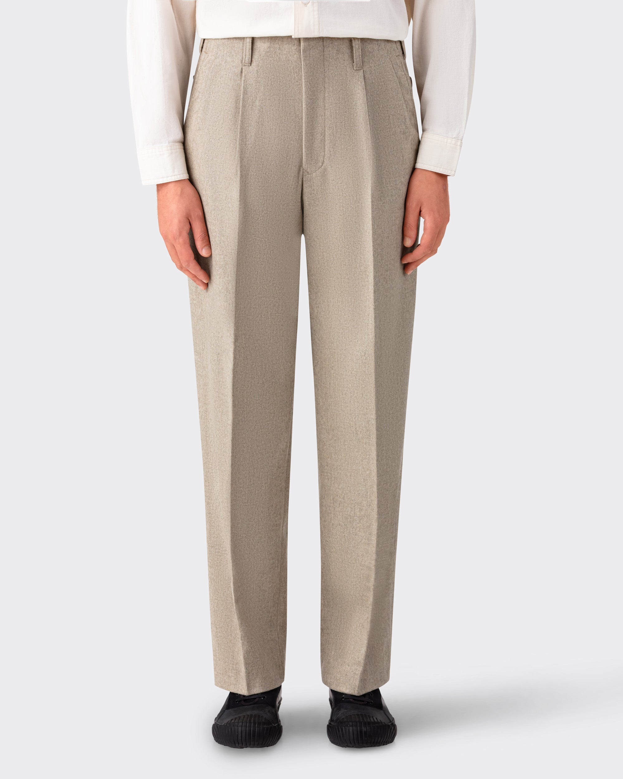 Big Yank Peg Top C1950 Wool Flannel Trousers | Beige Habilleur Paris