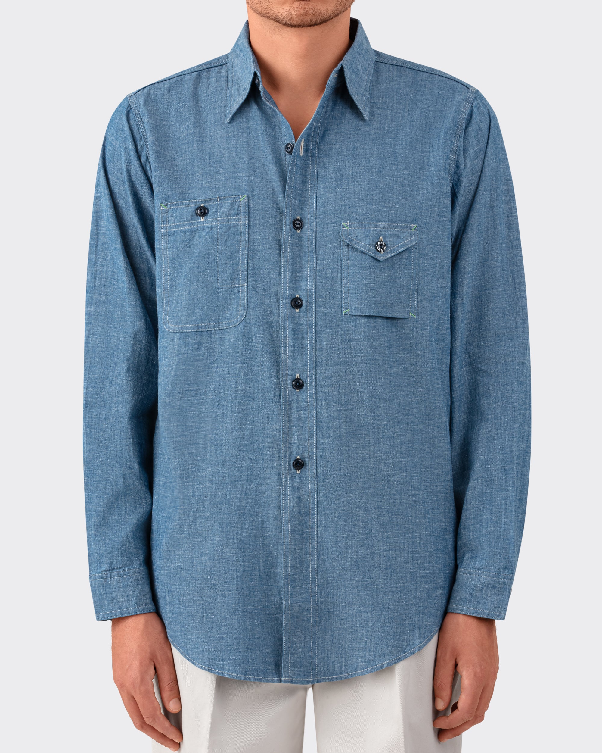 BIG YANK : 1935 Chambray Shirt : Indigo – Beige Habilleur
