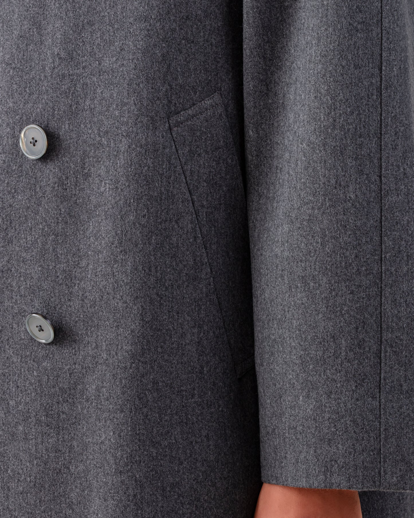 “BERTO” Double-Breasted Wool Coat : Grey