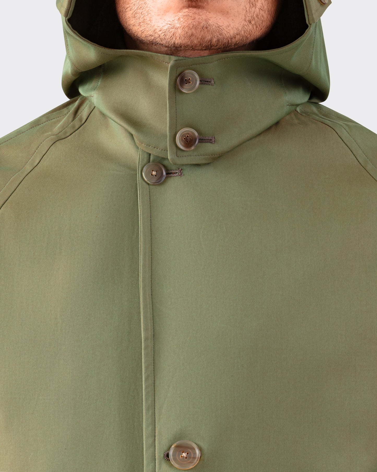 “CORB II” Cotton Gabardine Coat : Olive