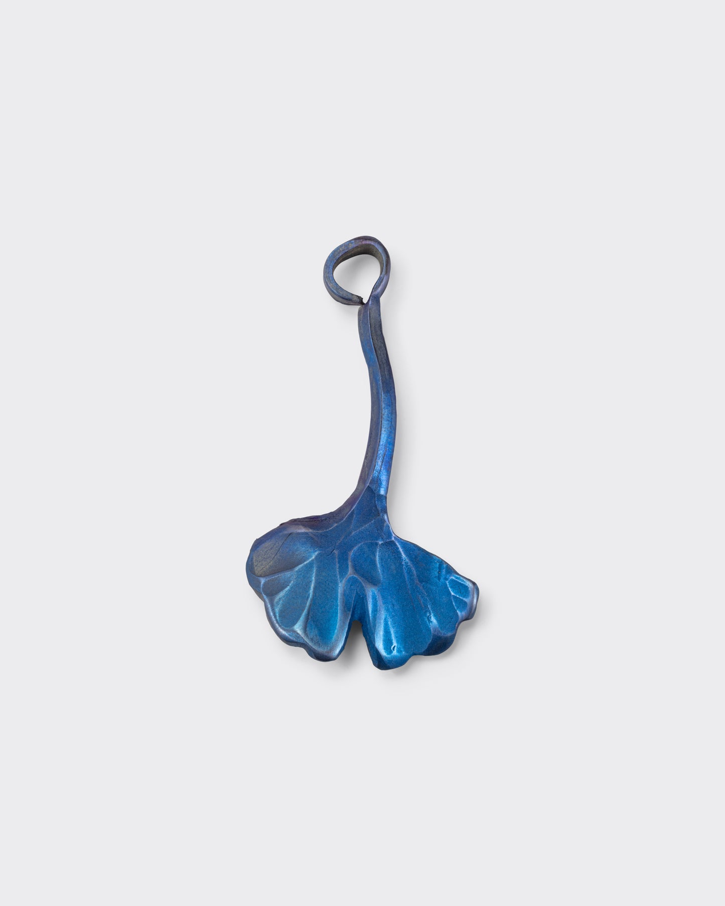 Titanium Ginkgo Leaf Keyring