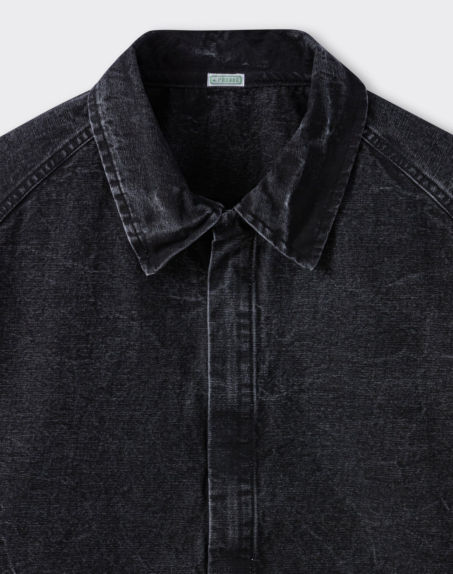 Veste en Coton Enduit : Noir