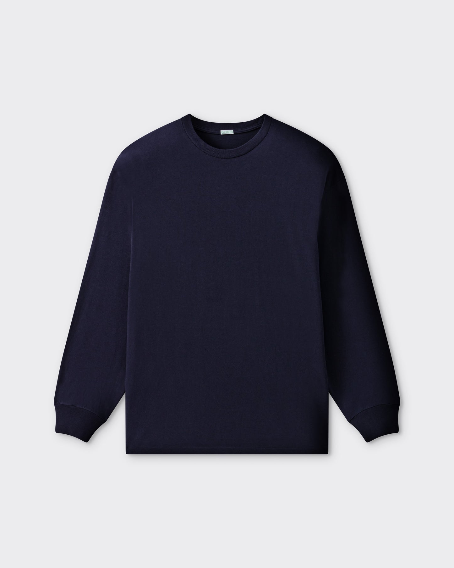T-shirt Manches Longues en Coton et Cachemire : Marine