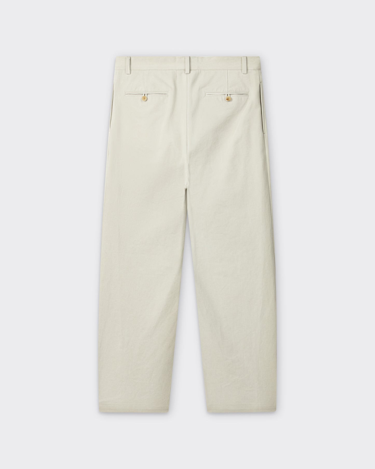 A.PRESSE Type 3 trousers in chalk cotton, back view, wide straight leg
