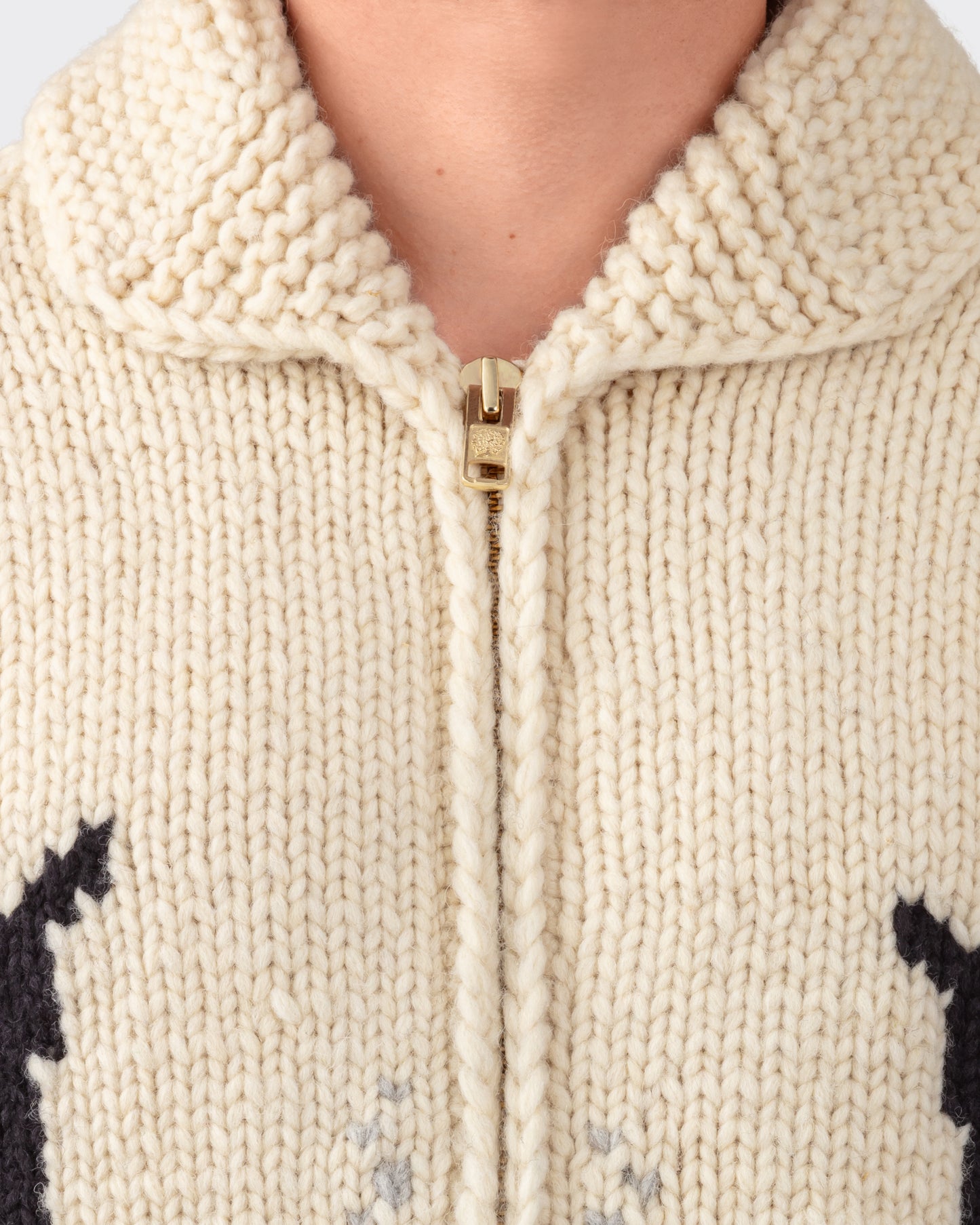 Cowichan Sweater : Ecru/Black/Grey