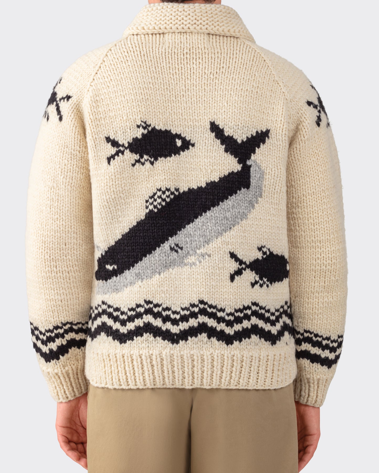 Cowichan Sweater : Ecru/Black/Grey