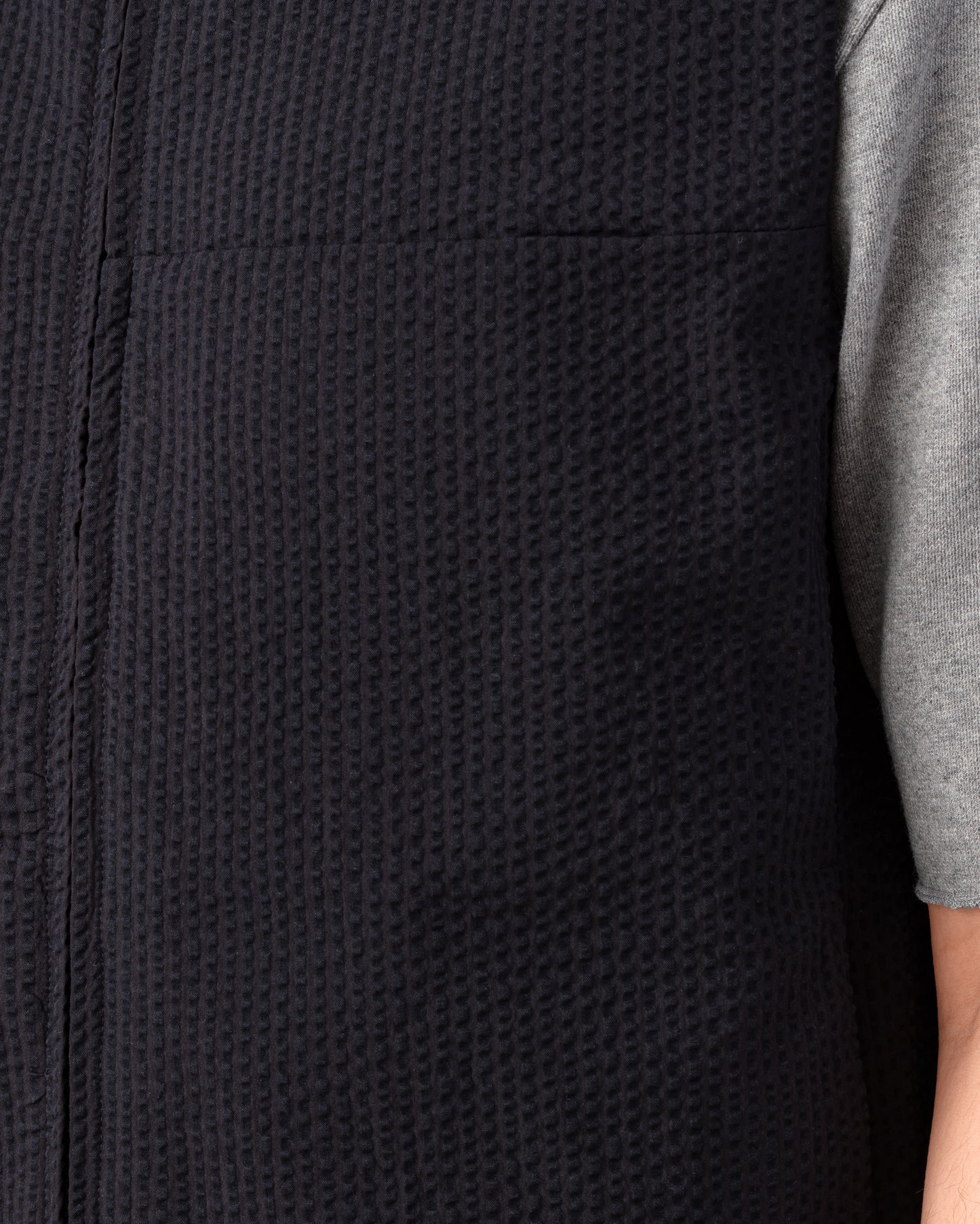 Seersucker “Track” Vest : Black