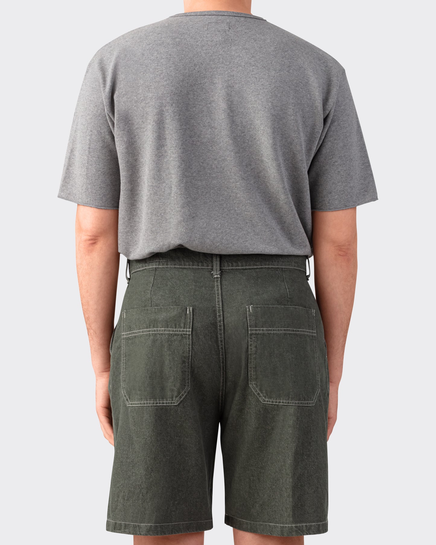 Short "Page" Denim de Coton : Vert