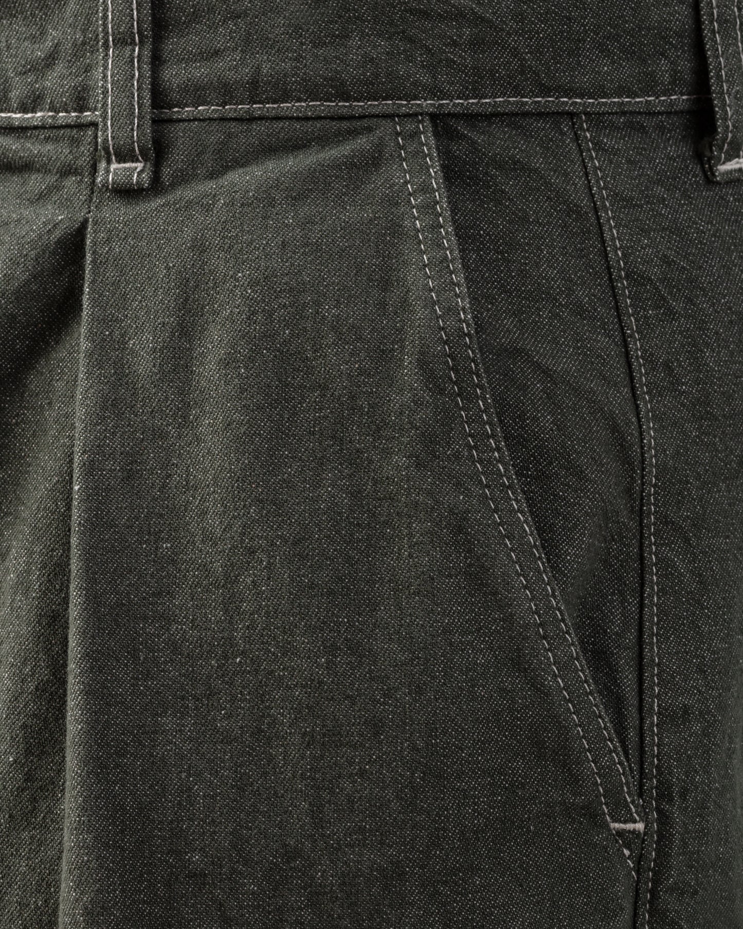 Short "Page" Denim de Coton : Vert