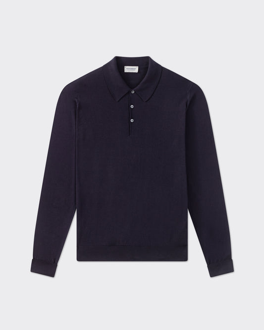 Polo Manches Longues Coton : Marine Foncé