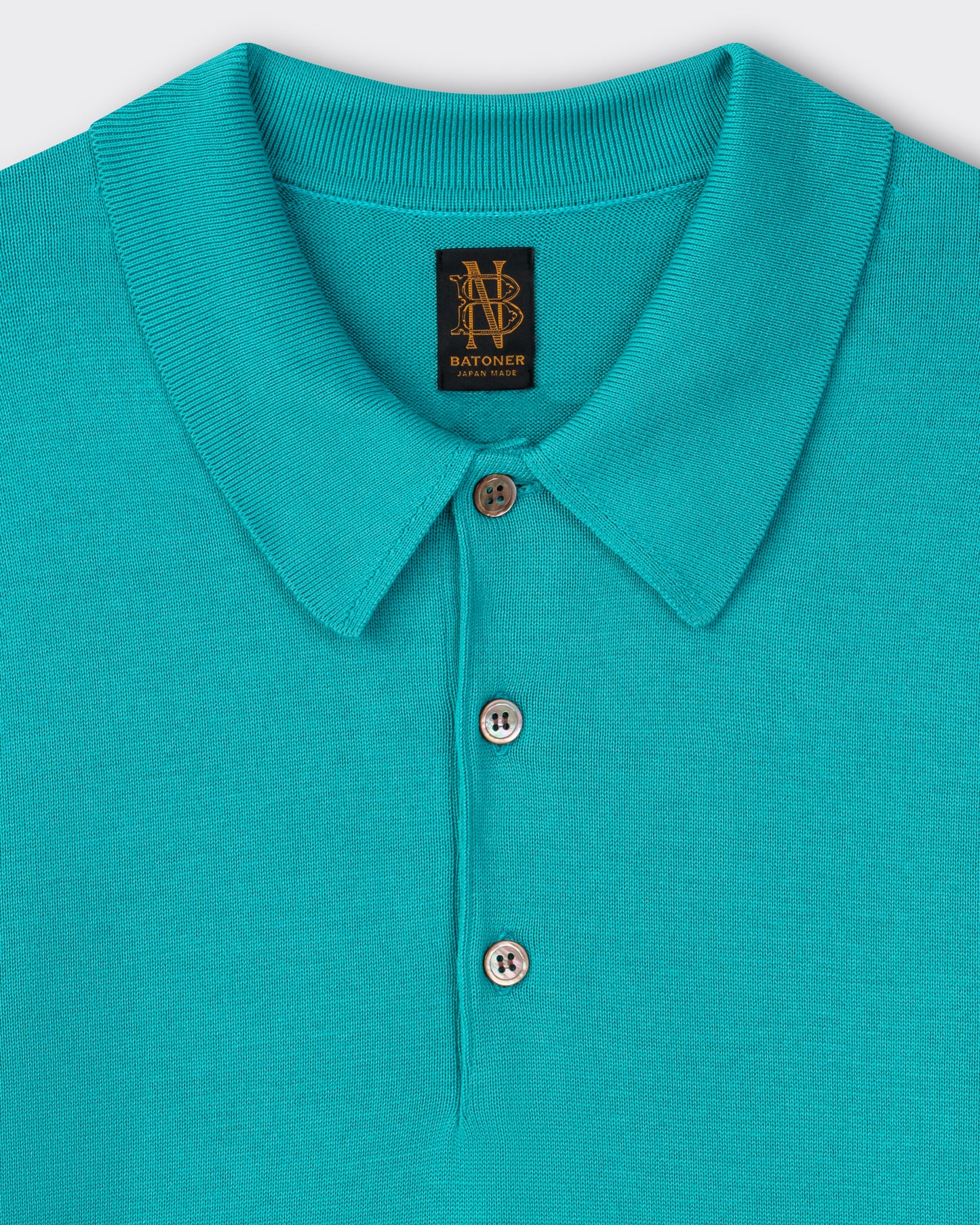 Long-Sleeve Sea Island Cotton Polo : Turquoise