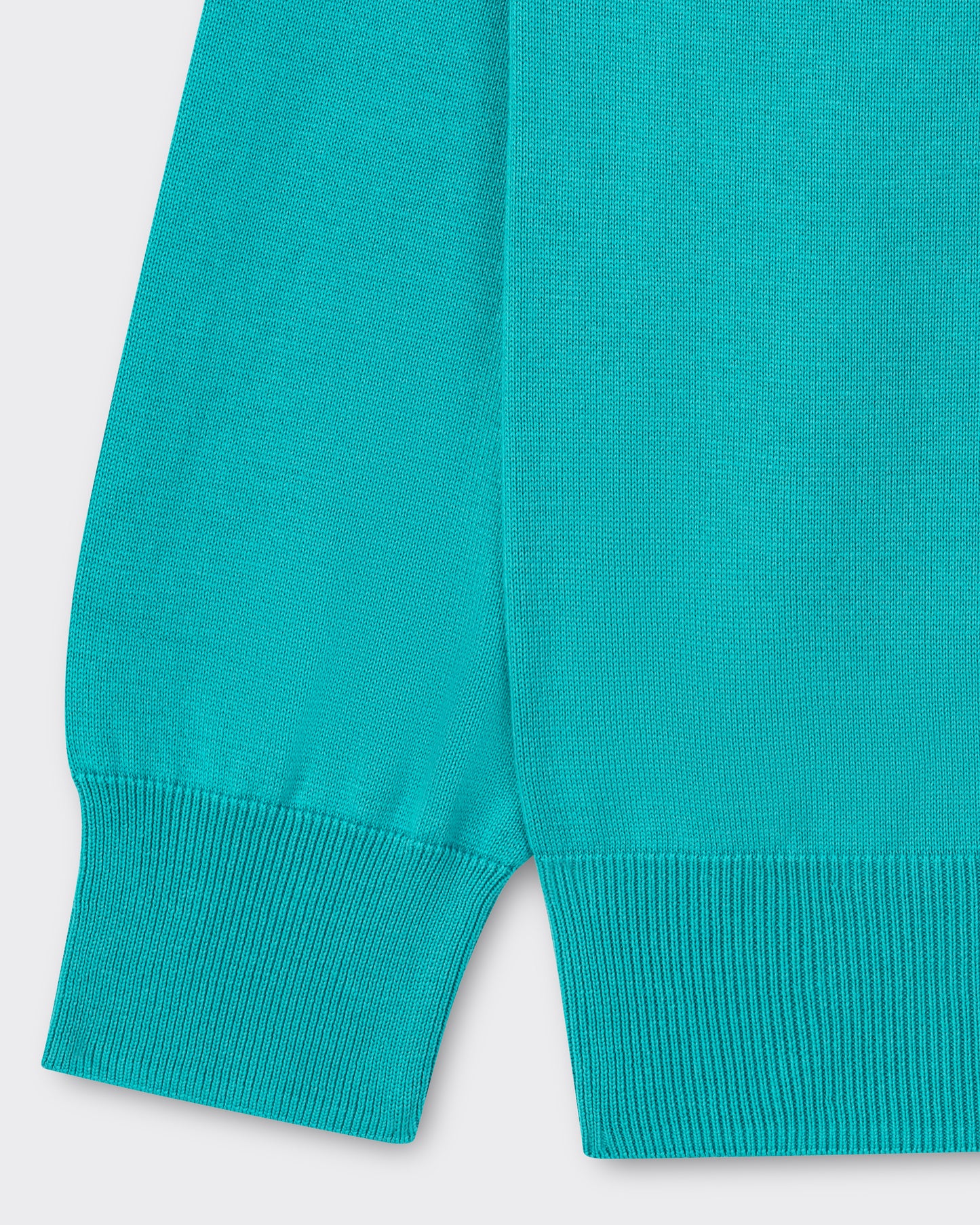 Long-Sleeve Sea Island Cotton Polo : Turquoise