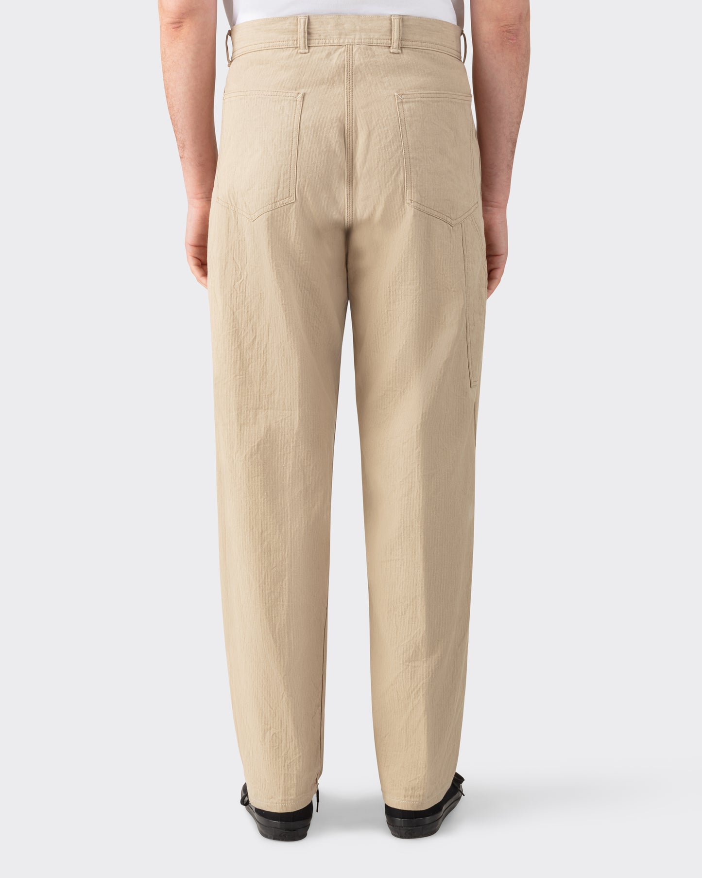 “PAUL” Linen & Cotton Trousers : Beige