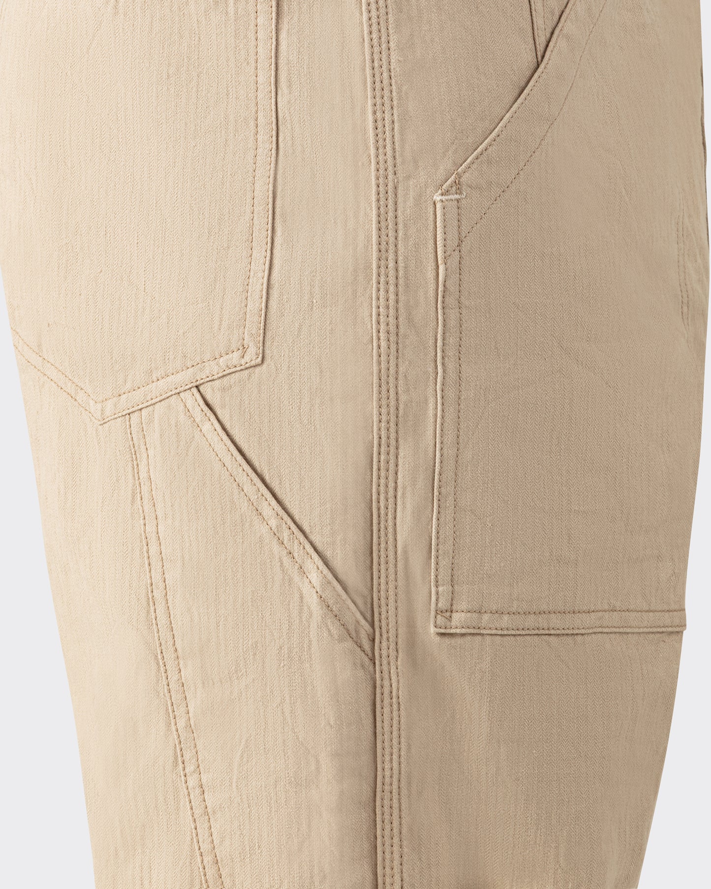 “PAUL” Linen & Cotton Trousers : Beige