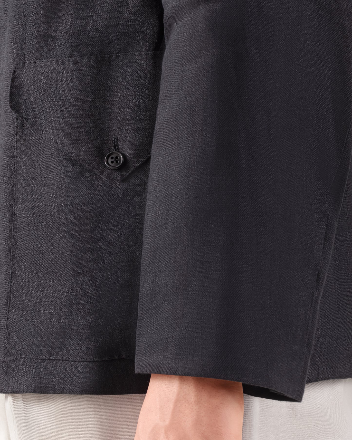 Mod.4-A2 “Tropical Officer” Linen Jacket : Black