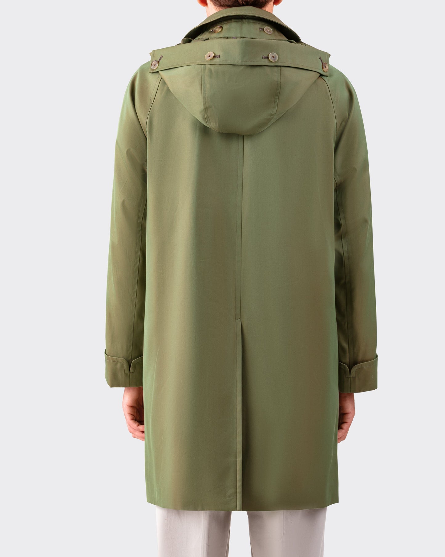 “CORB II” COTTON GABARDINE COAT : OLIVE