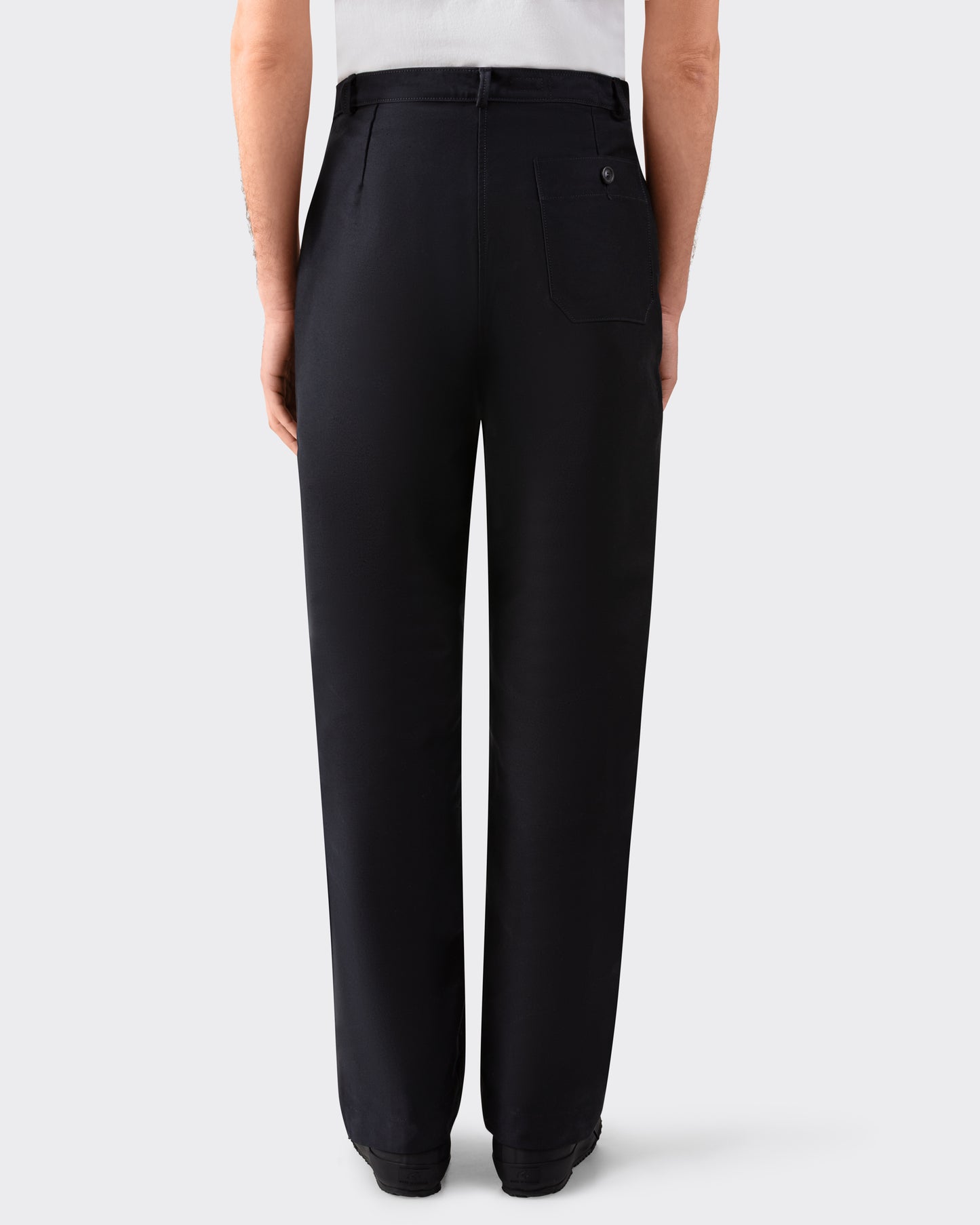 JEAN LAUMET FOR BEIGE HABILLEUR Moleskin Cotton Trousers: Black