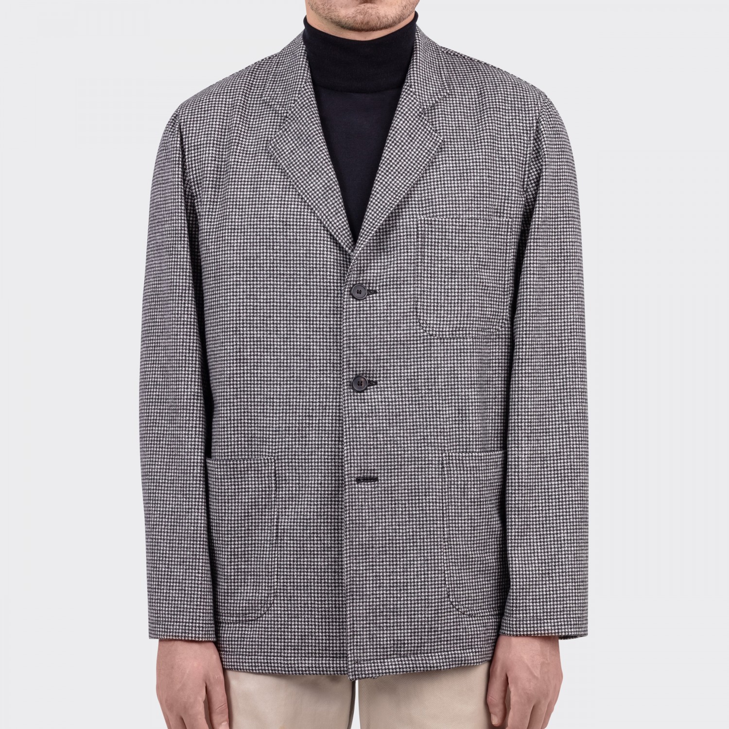 Justo Gimeno : Houndstooth Wool & Cashmere Sofá Jacket : Black/White