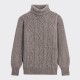 Aran Merino Turtleneck : Light Brown 