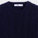 Aran Merino Crewneck : Navy 