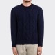 Aran Merino Crewneck : Navy 