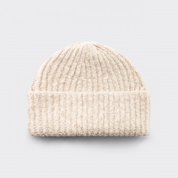Ribbed Merino Wool & Cashmere Hat : Écru 