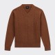 Col V en Laine & Cachemire : Marron