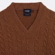 Col V en Laine & Cachemire : Marron