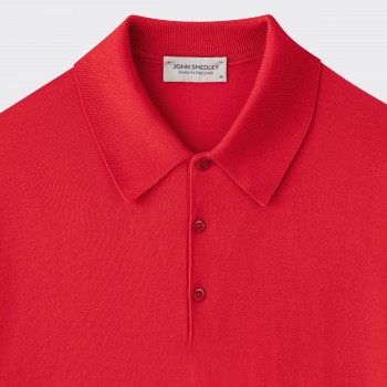 Short Sleeves Cotton Polo Shirt: Red