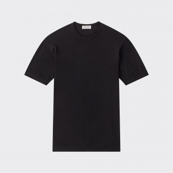Textured Cotton T-shirt : Black