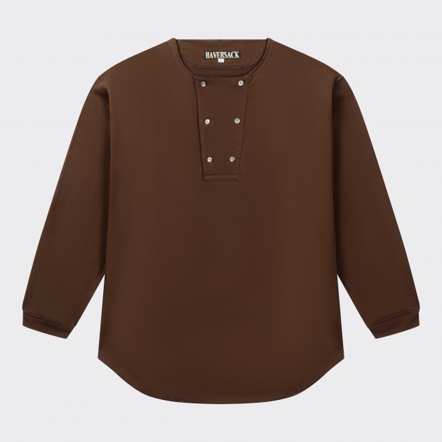 T-shirt Henley : Marron