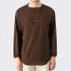 T-shirt Henley : Marron