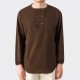 T-shirt Henley : Marron