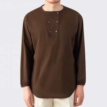 T-shirt Henley : Marron