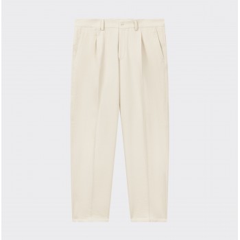 Pantalon à Pinces en Coton : Écru