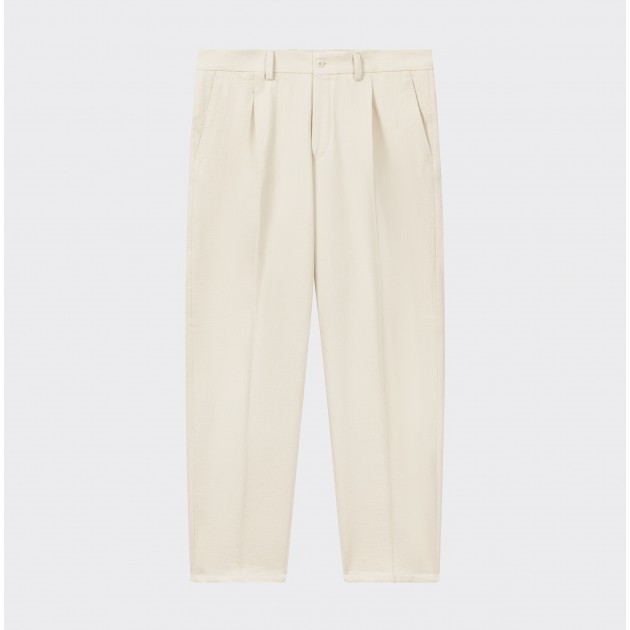 Pantalon à Pinces en Coton : Écru