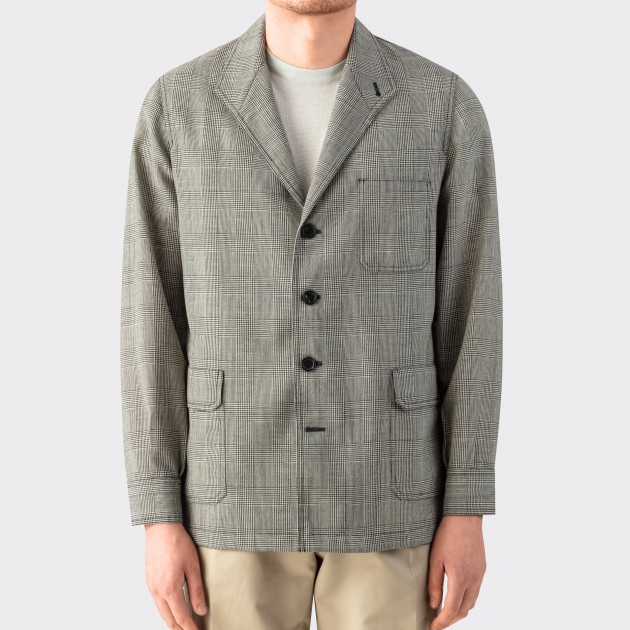 Teba Jacket Prince de Galles en Fresco : Gris