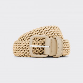 Woven Elastic Belt : Ecru