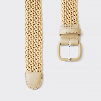Woven Elastic Belt : Ecru